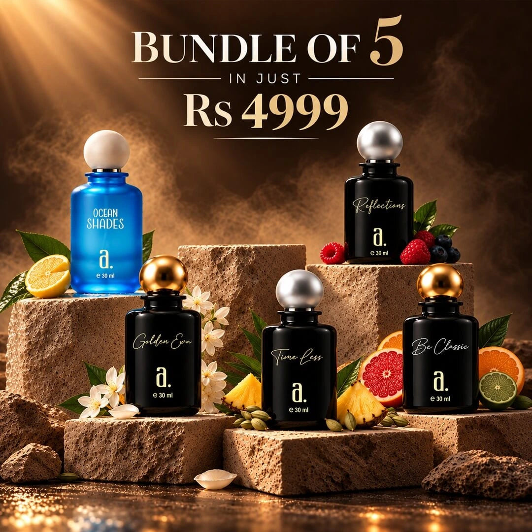 Luxury Perfume Bundle β 5 Premium 30ml Fragrances | Ocean Shades, Golden Era, Timeless, Reflections & Be Classic