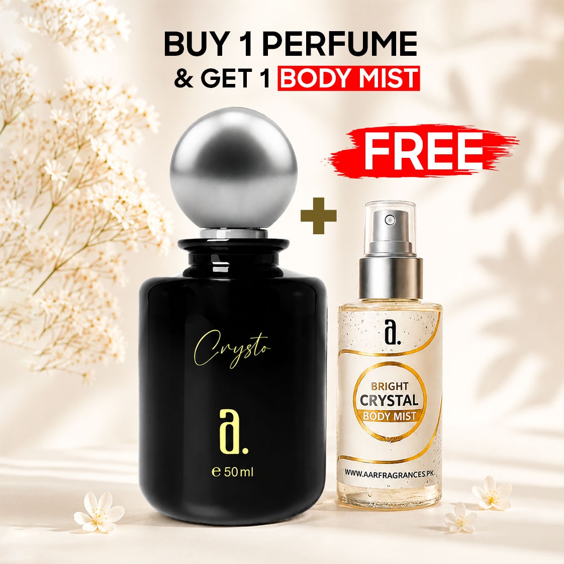 Crysto Perfume 50ml + FREE Bright Crystal Body Mist 50ml
