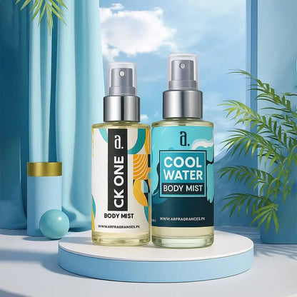 PACK OF 2 BODY MISTS FOR MEN – CK ONE & COOL WATER