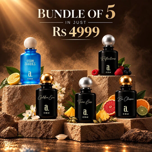 Luxury Perfume Bundle – 5 Premium 30ml Fragrances | Ocean Shades, Golden Era, Timeless, Reflections & Be Classic